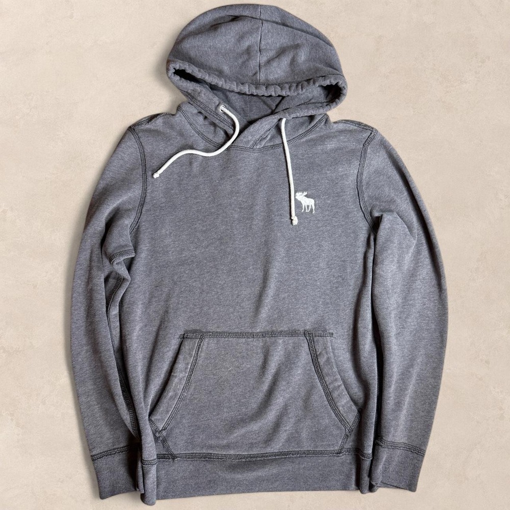 Vintage Abercrombie & Fitch Gray Hoodie XS Y2K Moose Logo